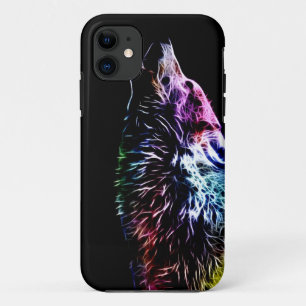 Funda Para iPhone 11 Lobo del fractal del arco iris