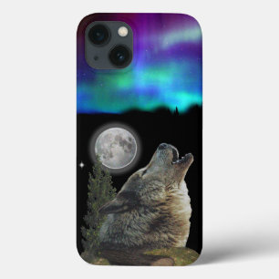 Funda Para iPhone 13 Lobo en el arte de la noche