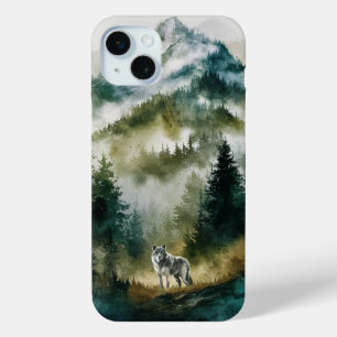 Funda Para iPhone 15 Mini Lobo En El Bosque