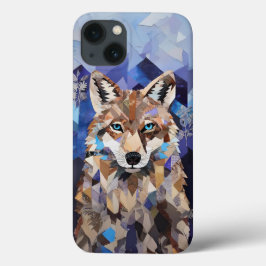 Funda Para iPhone 13 Lobo Geométrico Montaña