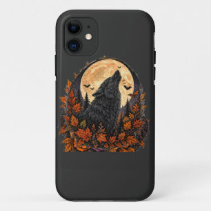 Funda Para iPhone 11 Lobo Gótico Aullando Bajo la Luna Halloween Espelu