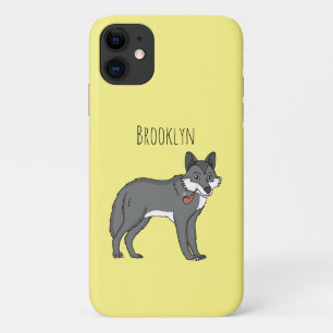Funda Para iPhone 11 Lobo gris con ilustracion de personalizado de tube