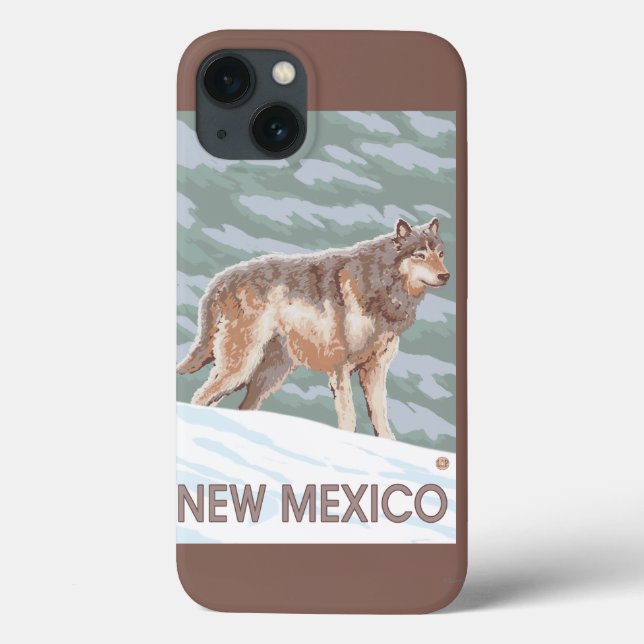 Funda De Case-Mate Para iPhone Lobo gris StandingNew México (Reverso)