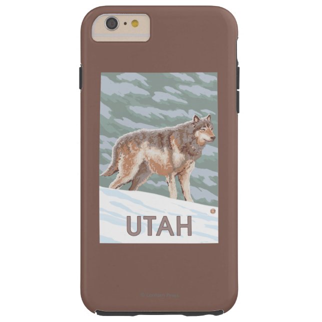 Funda De Case-Mate Para iPhone Lobo gris StandingUtah (Reverso)
