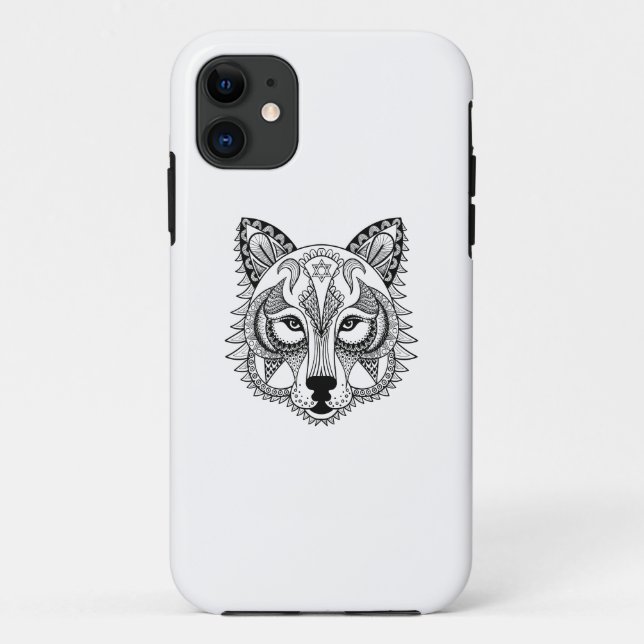 Funda De Case-Mate Para iPhone Lobo inspirado (Reverso)