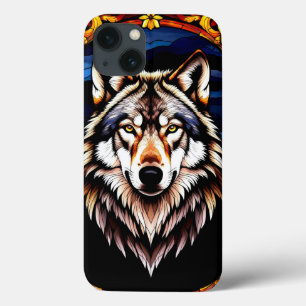 Funda Para iPhone 13 Lobo Majestuoso en Detalle Colorido