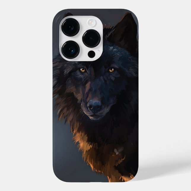 Funda De Case-Mate Para iPhone Lobo negro (Reverso )