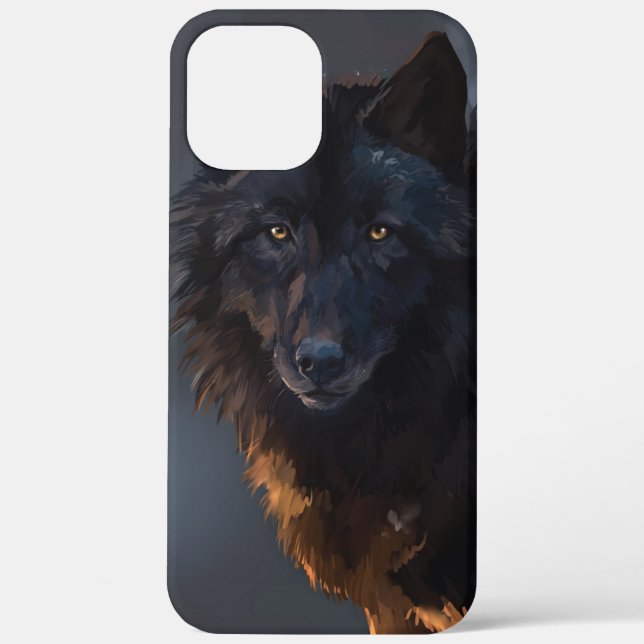 Funda De Case-Mate Para iPhone Lobo negro (Reverso )