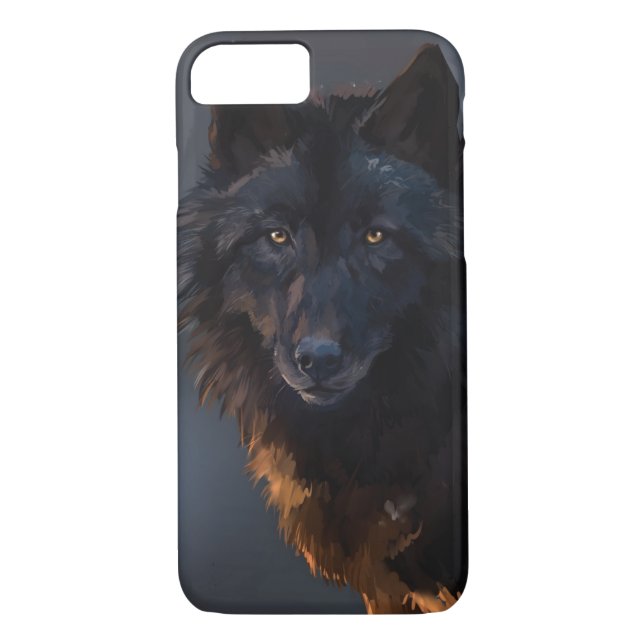Funda De Case-Mate Para iPhone Lobo negro (Reverso)