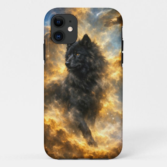 Funda De Case-Mate Para iPhone Lobo Negro (Reverso)