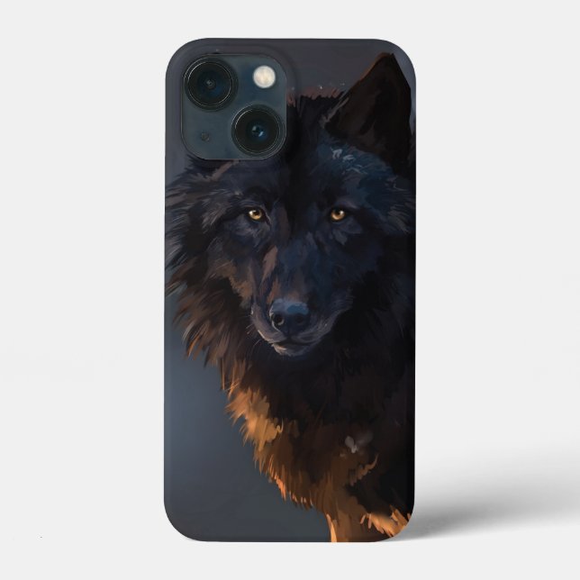Funda De Case-Mate Para iPhone Lobo negro (Reverso )