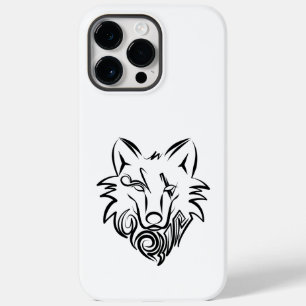 Funda Para iPhone 14 Pro Max De Case-Mate Lobo tribal blanco y negro