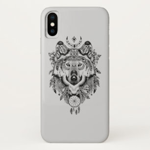 Funda Para iPhone X Lobo tribal indio