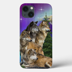 Funda Para iPhone 13 lobo y luna