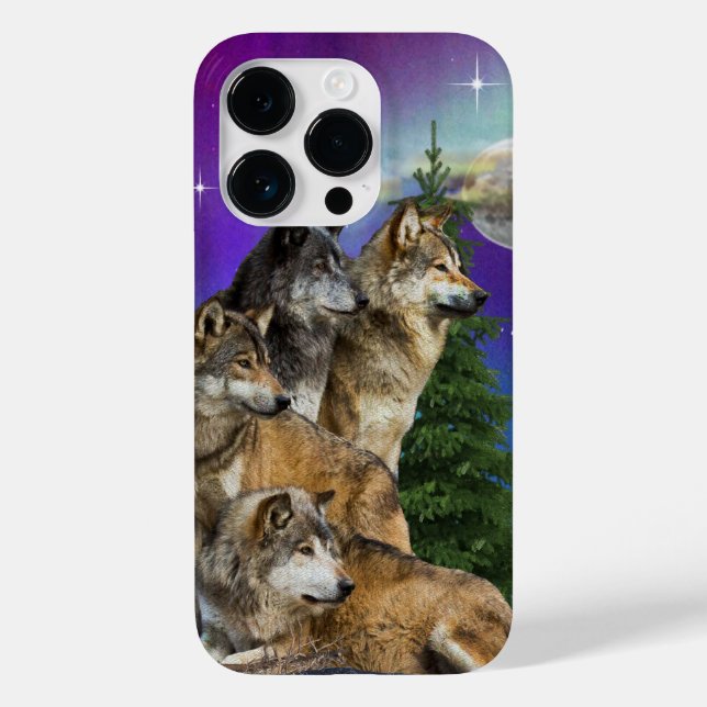 Funda De Case-Mate Para iPhone Lobo y Luna (Reverso )
