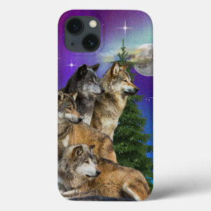 Funda Para iPhone 13 Lobo y Luna