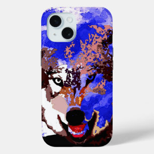 Funda Para iPhone 15 Lobo y luna llena