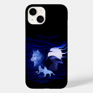 Funda Para iPhone 14 De Case-Mate Lobos y Raven con luna llena