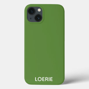 Funda Para iPhone 13 Loerie nombre color verde Funda-Mate estuche para