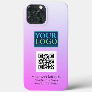 Funda Para iPhone 13 Pro Max Logo/Arte/Foto, Código QR, Nombre, Gradiente Rojo
