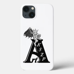 Funda Para iPhone 13 Logo ArtKSZP con diseño blanco y negro Golem