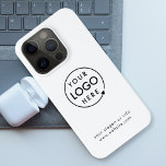 Funda Para iPhone 15 Pro Logo Business | Minimalist Simple iPhone Case<br><div class="desc">A simple custom business template in a modern minimalist style which can be easily updated with your company logo and company slogan or info. If you need any help personalizing this product,  please contact me using the message button below and I'll be happy to help.</div>