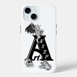 Funda Para iPhone 15 Logo de ArtKSZP con Golem y cráneo