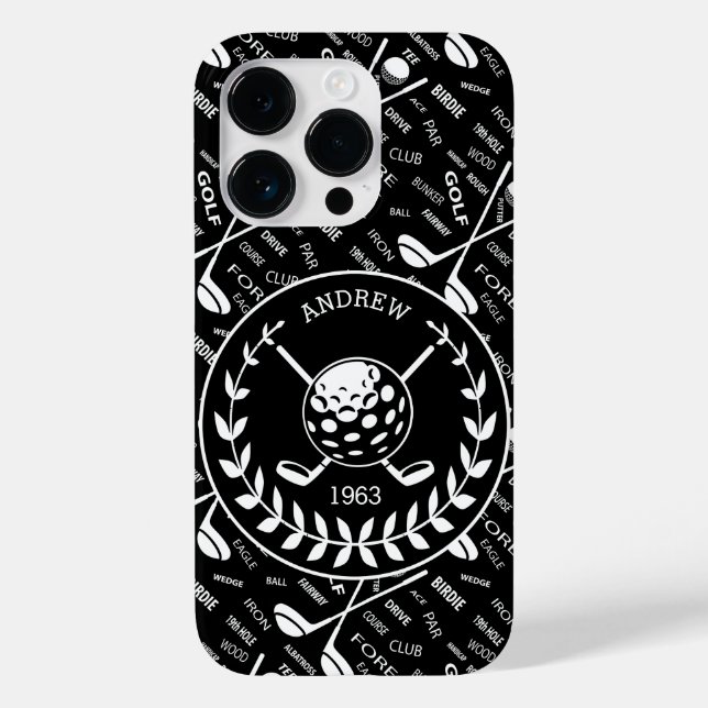 Funda De Case-Mate Para iPhone Logo de golf elegante personalizado (Reverso )