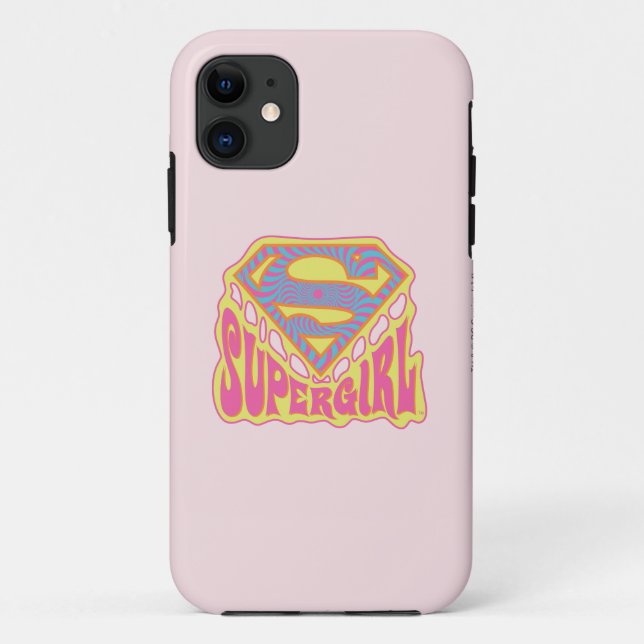 Funda De Case-Mate Para iPhone Logo de Supergirl Groovy (Reverso)