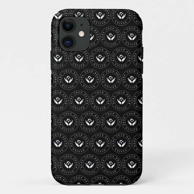 Funda De Case-Mate Para iPhone Logo editable estilo moderno (Reverso)