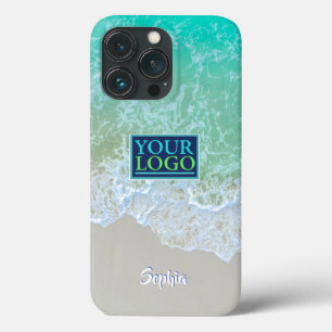 Funda Para iPhone 13 Pro Logo, Foto, Arte, Olas suaves del océano, Nombre d
