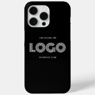 Funda Para iPhone 15 Pro Max Logo rectangular moderno negro y blanco
