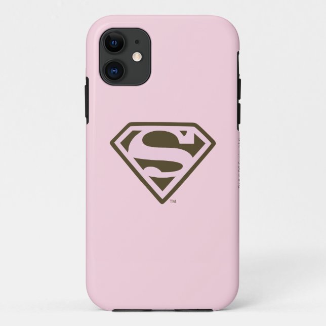 Funda De Case-Mate Para iPhone Logo rosa y marrón superchica (Reverso)