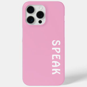 Funda Para iPhone 15 Pro Max Logo SPEAK Pink suave