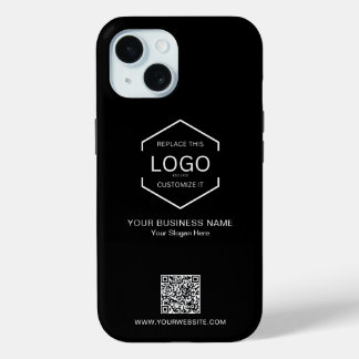 Funda Para iPhone 15 Logotipo comercial de la Compañía de códigos QR mi