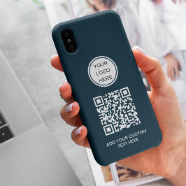 Funda Para iPhone 11 Pro Logotipo comercial personalizado Código QR Navy az