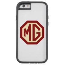 Logotipo de MG del rojo y del oro