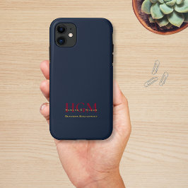 Funda Para iPhone 11 Logotipo de Monograma Empresarial Armada de oro Bo