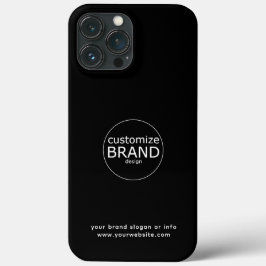 Funda Para iPhone 13 Pro Max Logotipo de negocio Minimalista en blanco y negro