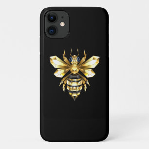 Funda Para iPhone 11 Logotipo de Relieve metalizado dorado falso poligo