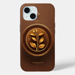 Funda Para iPhone 15 Logotipo de semilla de café elegante - Diseño con 