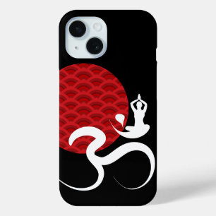 Funda Para iPhone 15 Logotipo de yoga espiritual indio meditar Om Aum