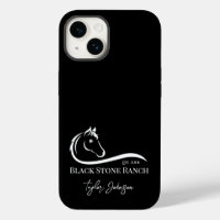 Logotipo del rancho de caballos marca estable ecue