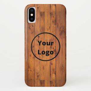 Funda Para iPhone X logotipo personalizado madera marrón