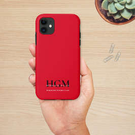 Funda Para iPhone 11 Logotipo profesional moderno Monograma Rojo Negro