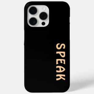 Funda Para iPhone 15 Pro Max Logotipo SPEAK Negro