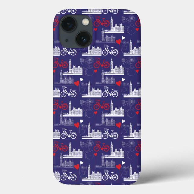 Funda De Case-Mate Para iPhone London Landmarks Pattern (Reverso)
