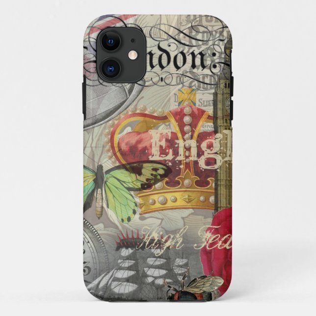 Funda De Case-Mate Para iPhone Londres Inglaterra Viaje Viaje Arte Viejo Europa (Reverso)