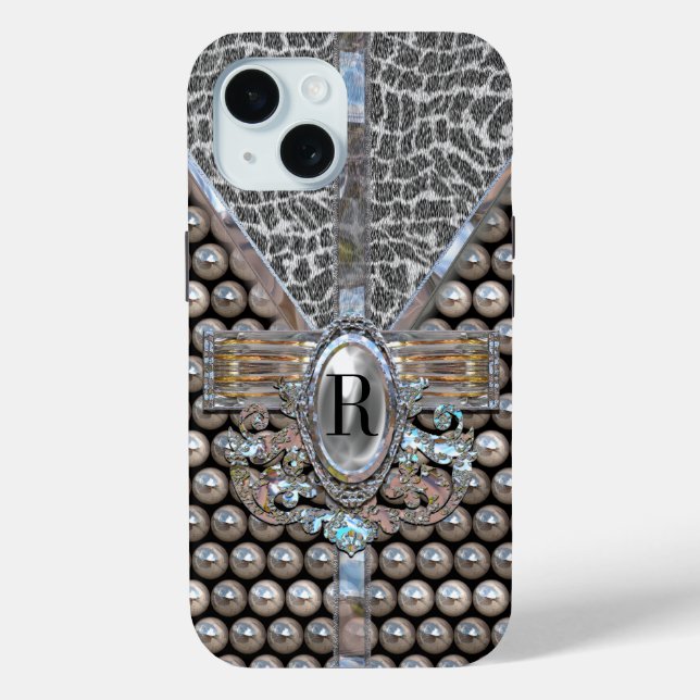 Funda De Case-Mate Para iPhone Loranne Dazzle Monogram (Reverso )