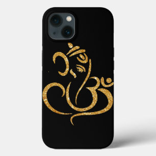 Funda Para iPhone 13 Lord Ganesh Hindu God Apple Gold Purpurina